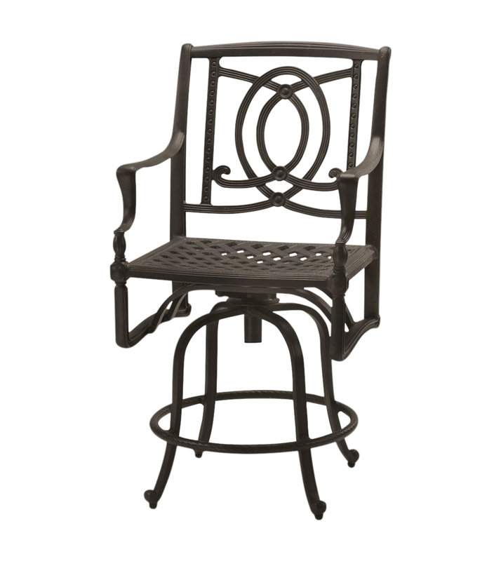 Bel Air 29" Swivel Patio Bar Stool, Midnight Gold, 24"