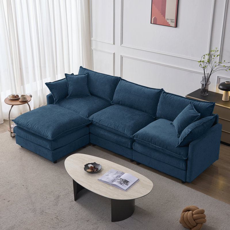 Canapé modulaire de 105 po, Bleu