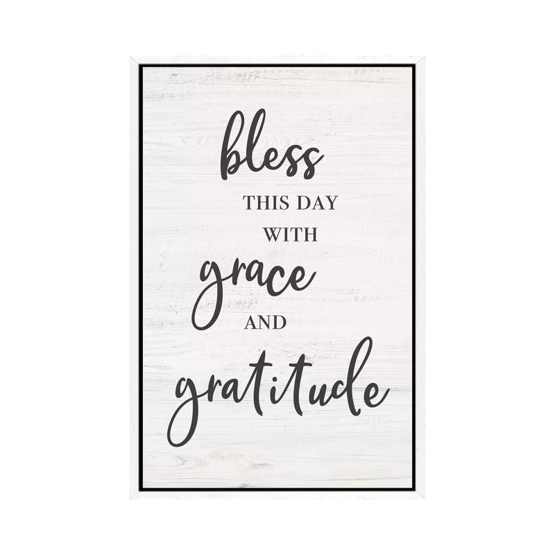 Bless This Day - Print on Canvas, 101.6cm H x 66.04cm W x 3.81cm D, White Framed