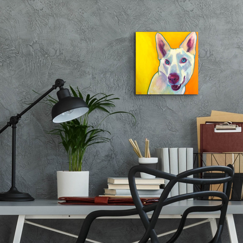 «Husky - Charlie» par Dawg Painter, H 12 po x l 12 po x P 0,13 po