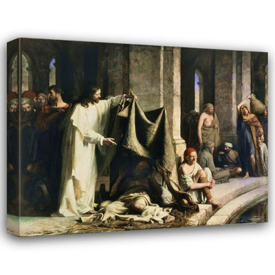"Christ Healing at the Pool of Bethesda" by  Carl Bloch - Gallery Wrap Canvas Wall Art