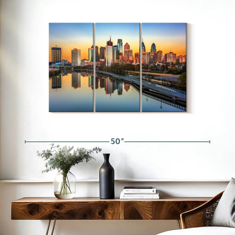 Philadelphie, reflet de l'horizon, H 24 po x l 38 po