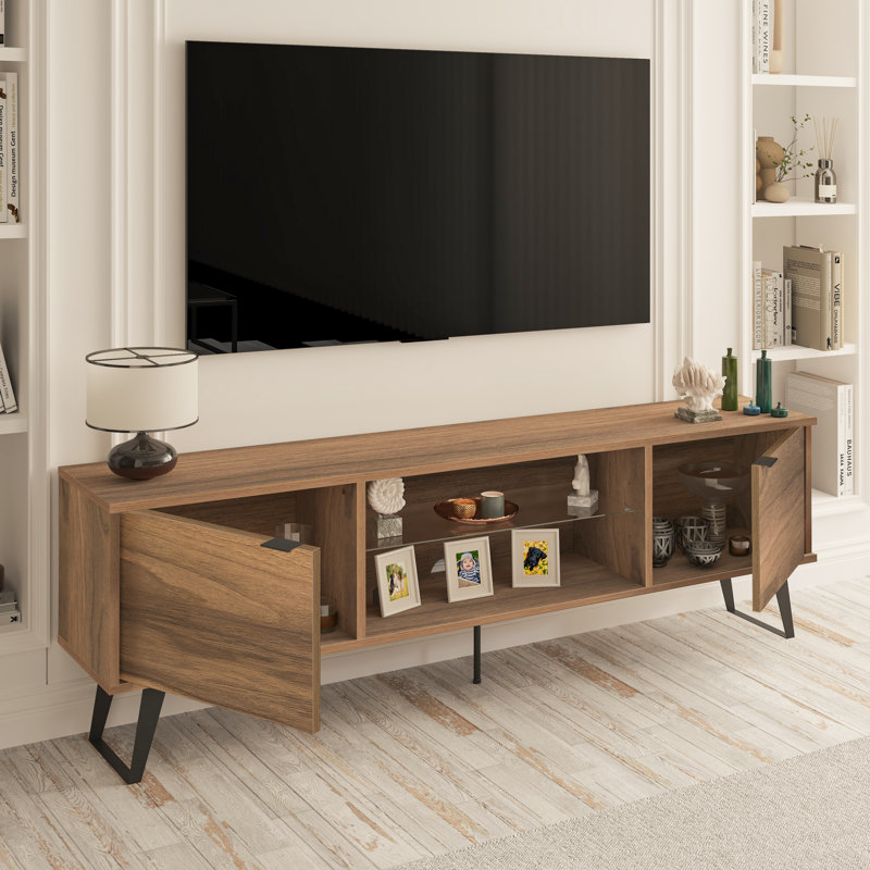 Meuble télé Jacob Mid Century, Brun