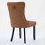Chaise de salle à manger rembourrée en lin massif et bois massif haut de gamme-1054014387-1054014389