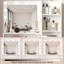 Bureau de coiffeuse avec miroir et lumière, commode de rangement à trois niveaux avec grand tiroir, 3 modes d'éclairage à luminosité réglable, coiffeuse de chambre à coucher (blanc)