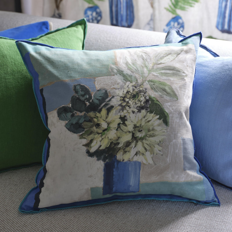 Celadon Vase Delft Decorative Pillow