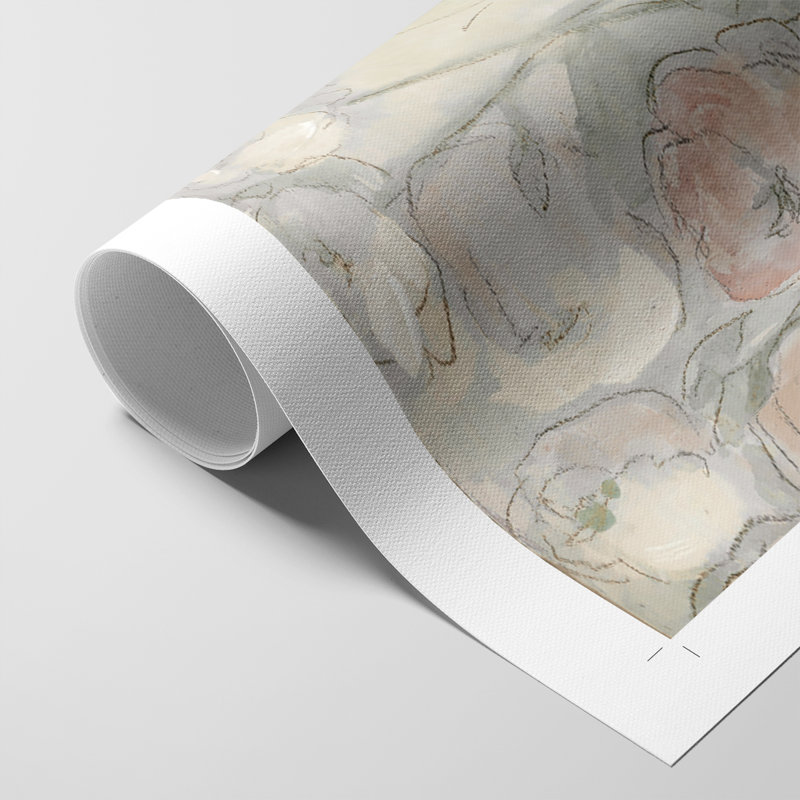 Moonlit Climbing Roses II - Reproduction de toile seulement - NON-CADRE, H 18 po x l 12 po