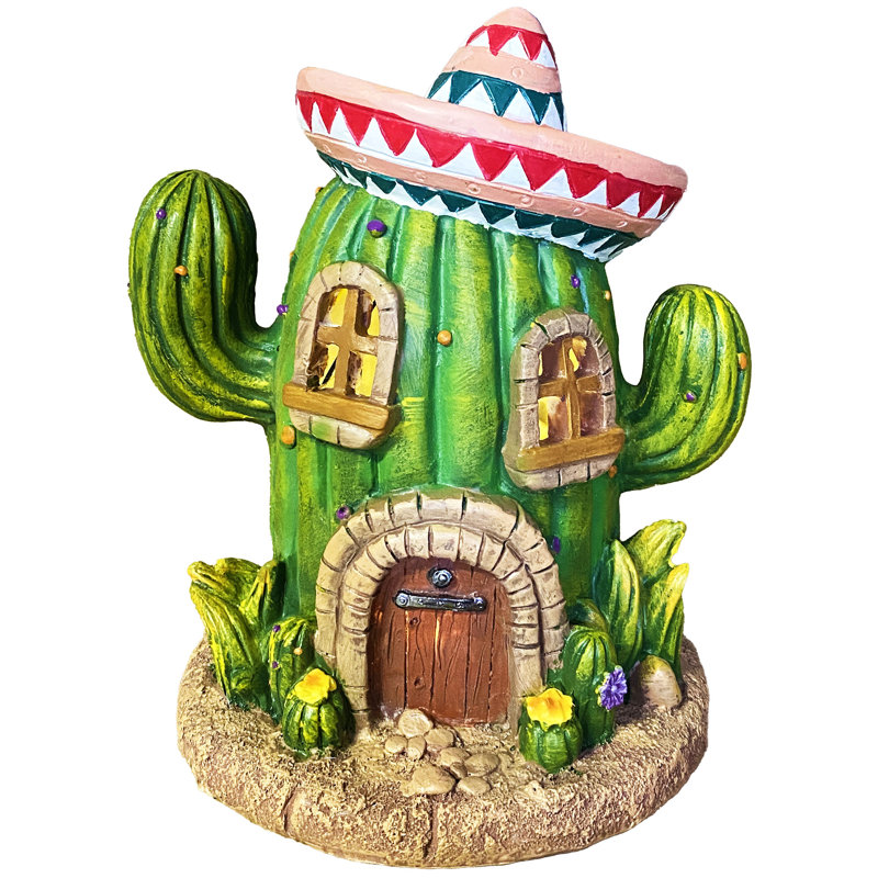 Cactus solaire en résine 7,5 po à DEL