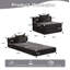 Canapé à compression, canapé-lit convertible au sol avec structure de forme fixe, canapé modulaire à assise simple sans os, sans assemblage requis, tissu chenille, pour le salon, noir-1373670822