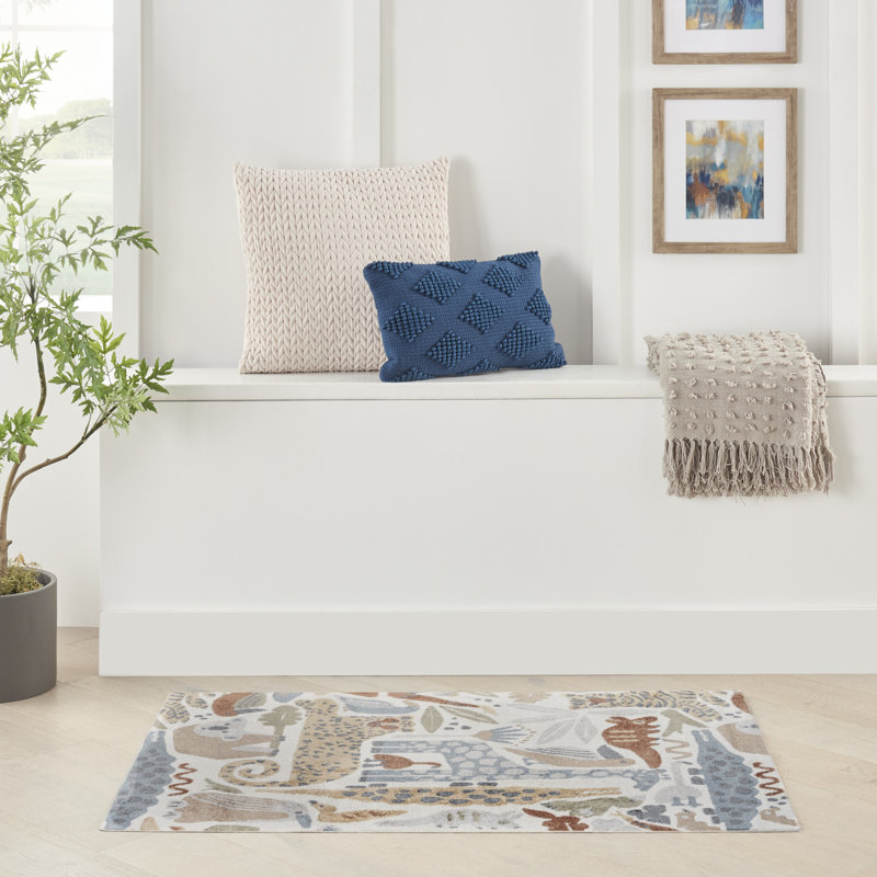 Tapis ivoire lavable à la machine Astra, Rectangle 2 pi 2 po x 4 pi