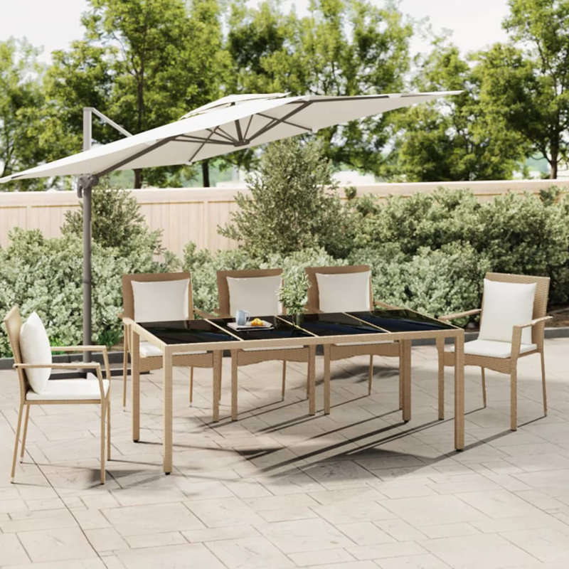 Lotis Rectangular Wicker Outdoor Dining Table , 190cm cm W 90cm cm D