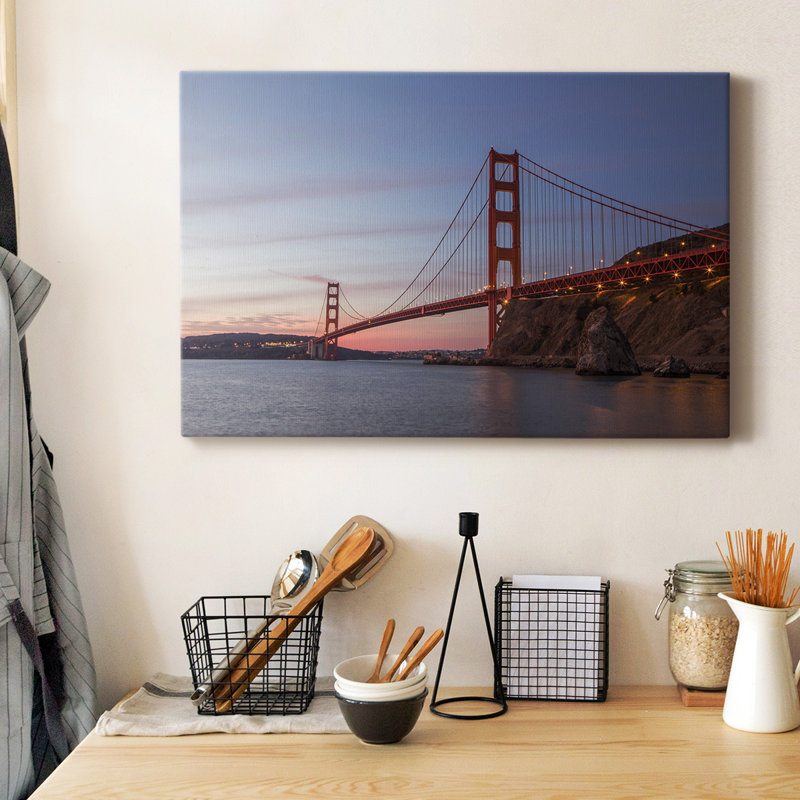 Toile tendue avec châssis Golden Gate Span - prête à être accrochée, H 40 po x l 60 po