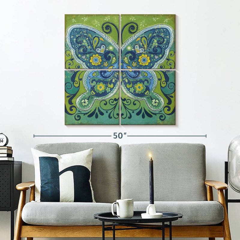 Papillon Brampt mosaïque, H 32 po x l 32 po