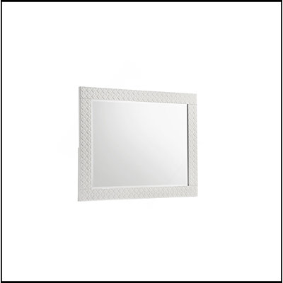 Modern Style Mirror Made With Wood In White