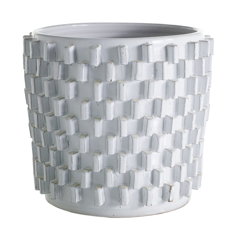 Buena Handmade Ceramic Pot Planter, 15" H x 15.75" W x 15.75" D