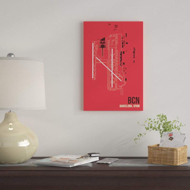 «BCN Schéma», Barcelone, Espagne par 08 à gauche - reproduction sur toile tendue sur châssis, H 60 po x l 40po x P 1,5 po