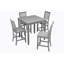 Ensemble de table de salle à manger 5 pièces pour 4 personnes, ensemble de table de cuisine à hauteur de comptoir avec table carrée