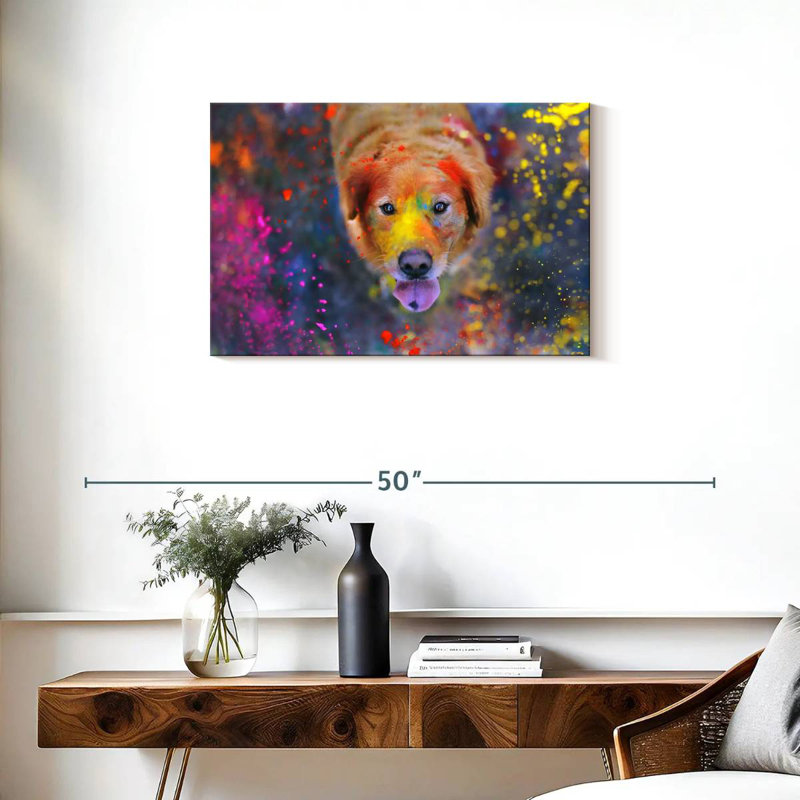 Crowle Colorful Labrador, 20" H x 30" W