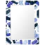 «Cerulean Strokes», miroir rectangulaire biseauté sur verre trempé flottant imprimé inversé-904984843