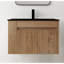 Armoire de salle de bain 30 po avec lavabo en céramique noire et tablette réglable - moderne, espace de rangement supplémentaire, - bord incliné de 45 po pour une ouverture facile