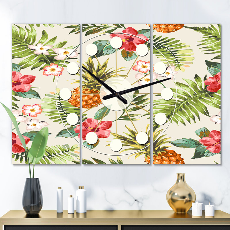 Horloge murale surdimensionnée bliss iv summer Mid-Century