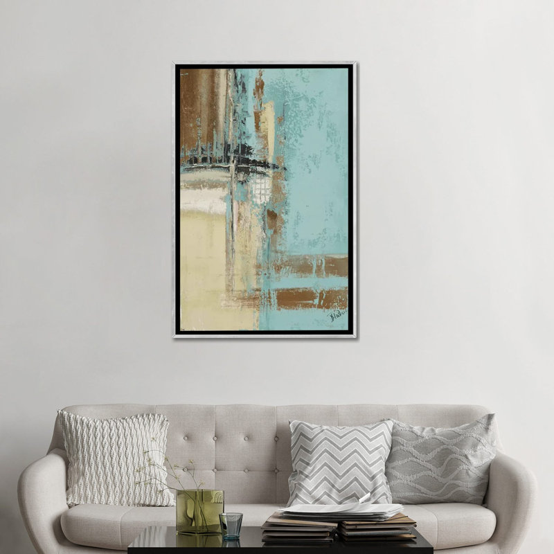 « Oxido on Teal II » par Patricia Pinto, reproduction d’art, Pas de tapis, H 32 po x l 48 po x 1,5 po