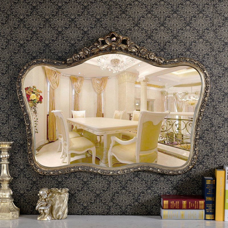 Rosia Framed Wall Mirror, Antique Silver