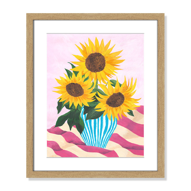 Tournesol couleurs par Violets Print House, L 16 po x H 19 po, Imprimé mat, Naturel