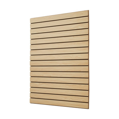 Panneau de lattes en bois aggloméré naturel 4 pi x 4 pi pour l'organisation du garage - Système de rangement mural modulaire robuste avec finition en bois durable