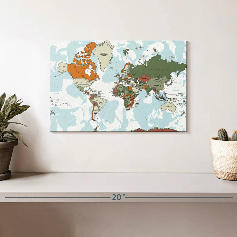 Carte du monde éducatif VI, H 8 po x l 12 po