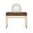 Coleen Walnut & Gold Finish Vanity Desk W/Mirror & Jewelry Tray