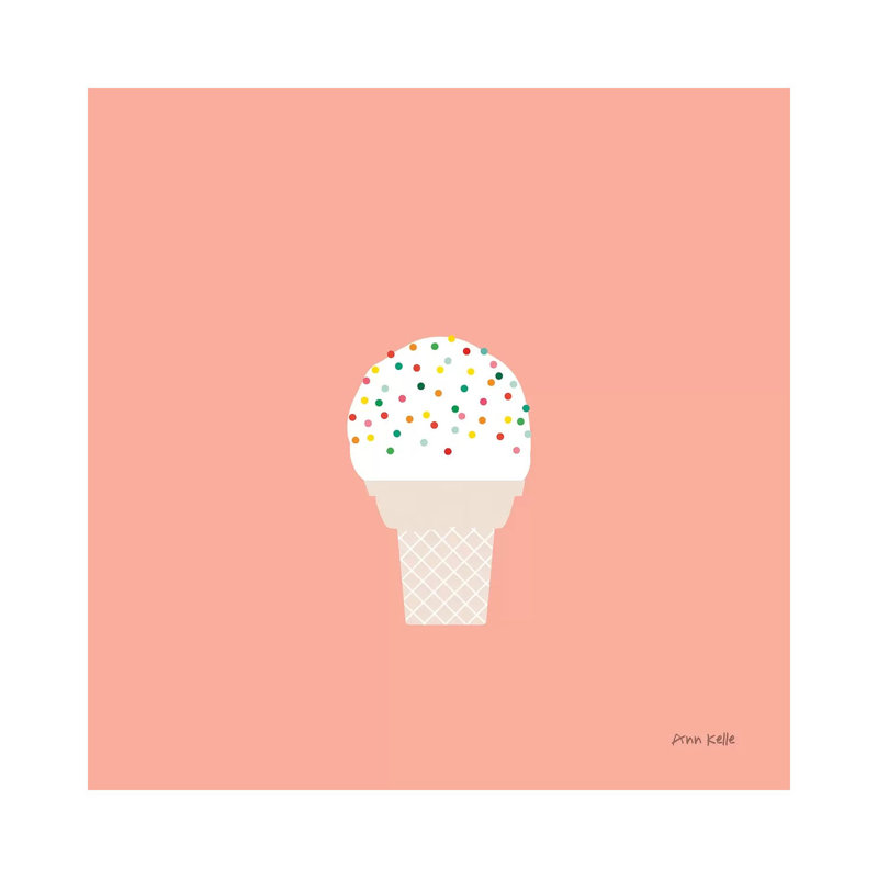 Ice Cream Cone I by Ann Kelle - Wrapped Canvas Print, 66.04 cm H x 66.04 cm W x 3.175 cm D