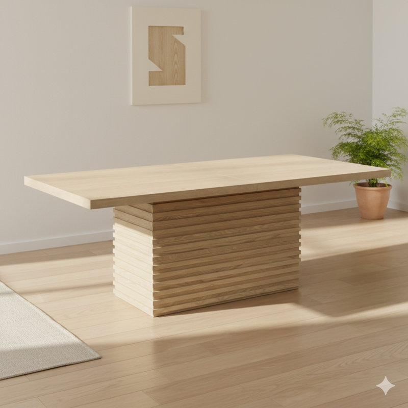 Coad 84-Inch Rectangular Dining Table in Light Natural Finish