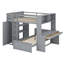 Lit mezzanine avec lit autonome, tablettes, bureau et garde-robe-27951380