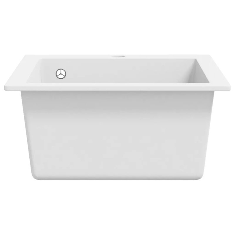 Audra Overmount Kitchen Sink Single Basin Granite, White