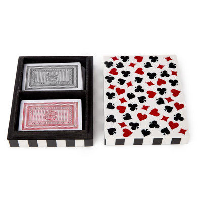 Handcrafted Decorative Storage Case 6.25"W- Playing Cards Accessory Set