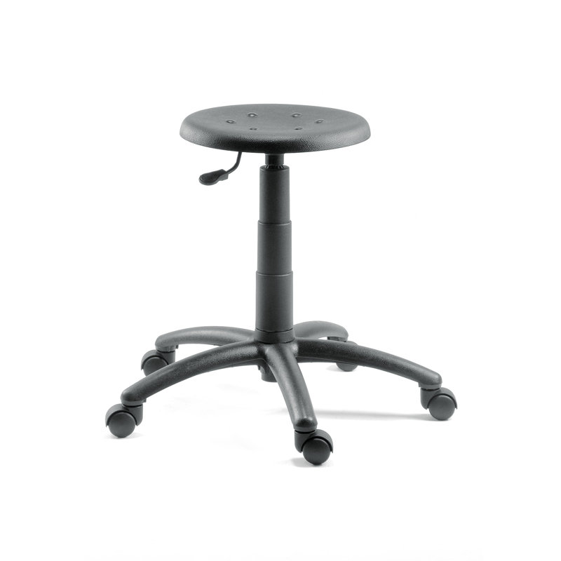 Hopedale Adjustable Height Industrial Stool with Footrest