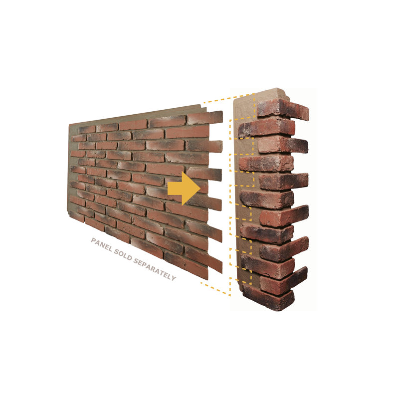Panneau mural 47,75 po x 32,5 po Chicago, Brique antique