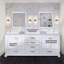 Meuble-lavabo double 84 po X P 22 po D, avec plateau en marbre de culture-35505375