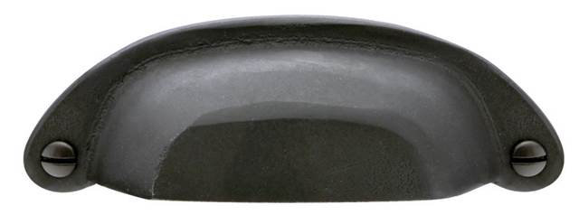 Ranch 4" Center to Center Cup/Bin Pull, 3", Flat Black Bronze Patina