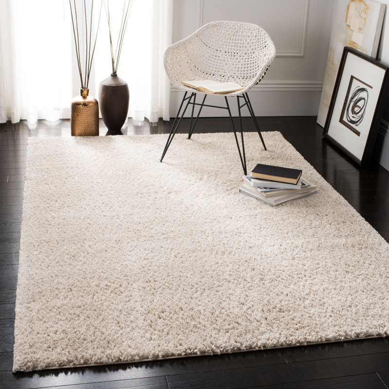 Peake Solid Colour Area Rug, Rectangle 183 x 274 cm, Beige