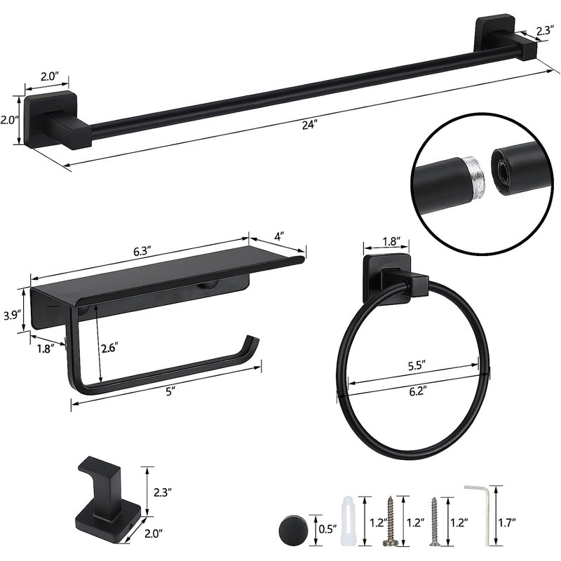 4 - Piece Bathroom Hardware Set