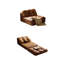 Canapé-lit en cuir brun moderne avec coussins 29,53 po-1242320527
