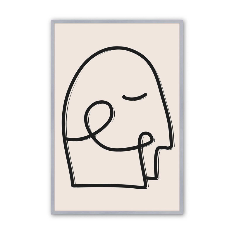 Mindful Gaze v1, impression, H 25,25 po x l 19,25 po x P 1,25 po, Papier avec cadre photo simple en chrome poli