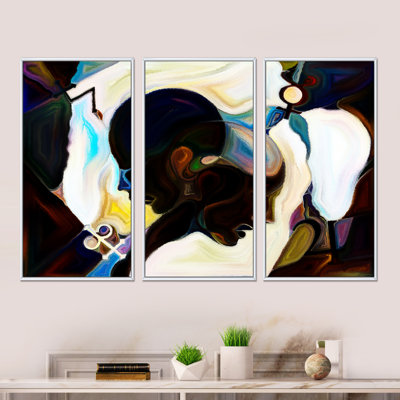 " Union Of Male And Female Faces I " 3 - Pieces