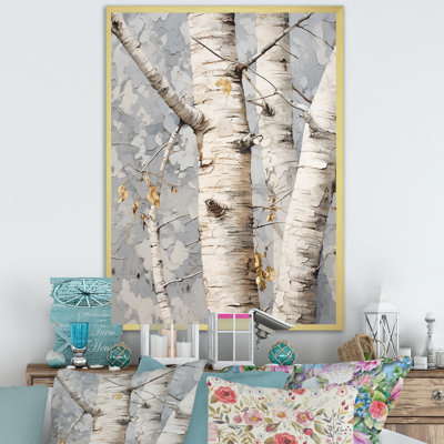 «Gray Minimalisme Sycamores Tree Shade I», reproduction sur toile