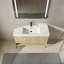 Ensemble de meuble-lavabo de salle de bain avec lavabo simple en résine-114704457
