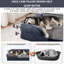 Lit pour chien avec support orthopédique en mousse à mémoire de forme, traversins, housse lavable facile à nettoyer, doublure imperméable et fond antidérapant-121101186-121101189