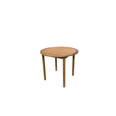 Bouke Round Teak Outdoor Dining Table With Umbrella Hole , 35.5'' in. W 35.5'' in. D