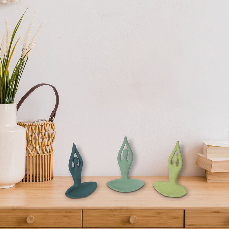 Ensemble de 3 figurines décoratives en forme de yoga